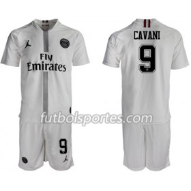 Camisetas Paris Saint Germain Cavani 9 Jordan Blanco Niño Tercera Equipacion 2018/2019